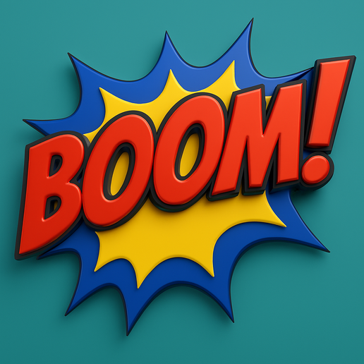 🎨 Comic Pop Art Stylized BOOM・ STL File for 3D printing・Cults
