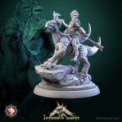 Lizardfolk-rider_V1.jpg 3D-Datei Lizardfolk-Reiter vorgestützt・3D-druckbares Modell zum Herunterladen