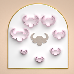Presentacion-etsy-Vista-actual.png 3D file Polymer Clay Cutter *7 Sizes 2 cut versions/african bull head/Digital .STL File * File For Use In A 3D Printer/eulitec.com/-cc-copyrighted-license・3D printing idea to download