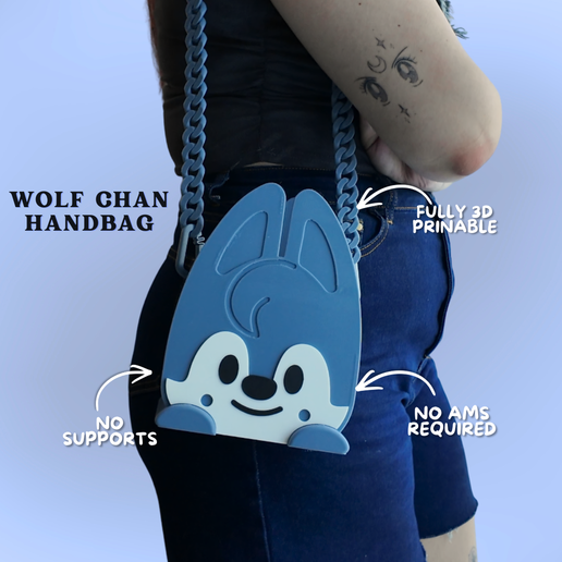 Wolf Chan SKZOO Handbag & Popcorn Bucket (Stray Kids) - No AMS / Ready to Print