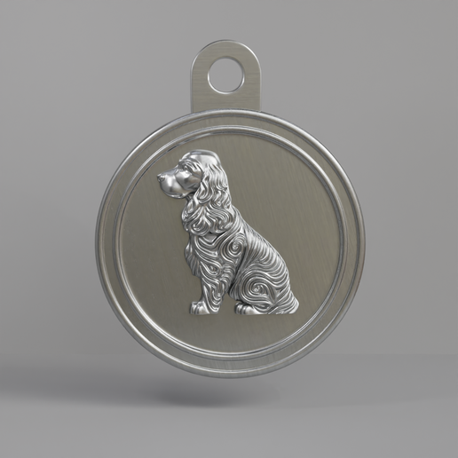 Captura-de-pantalla-2025-12-02-062612._01.png Cocker Spaniel Relief Tag | Pet Collar Charm STL for 3D Printing |