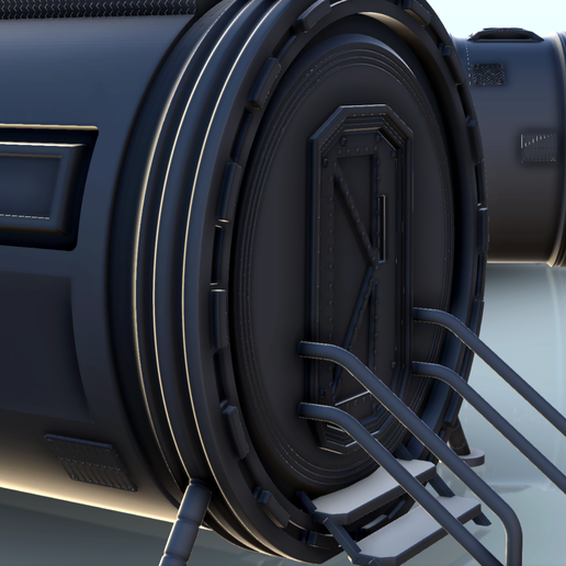 37.png Modular space base with corridor and dome (2) - Future Sci-Fi SF Infinity Terrain Tabletop Scifi