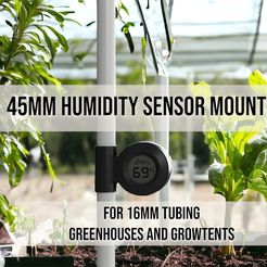 PhotoRoom_20240221_025307.jpg 3D Printable Humidity Sensor Mount for 45mm Thermometer Hygrometer Combo - Perfect for Greenhouses & Grow Tents