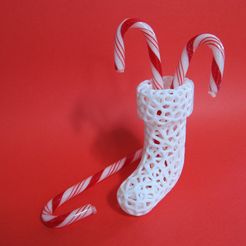 Voronoi Christmas Stocking Canes.JPG STL-Datei Voronoi Christmas Stocking kostenlos・Design für 3D-Drucker zum herunterladen