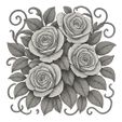 adesign-43.1.jpg 四朵玫瑰花束粘土辊 - 用于陶器、聚合物粘土和板坯制作的浮雕纹理 STL