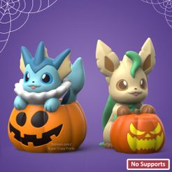 HalloweenLeafeon01.jpg POKEMON - HALLOWEEN VAPOREON AND LEAFEON (EASY PRINT NO SUPPORT)