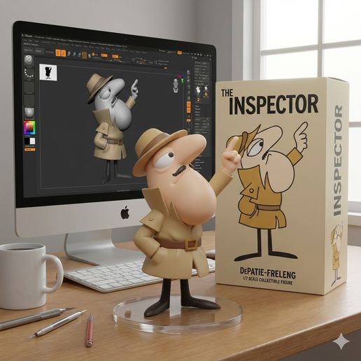 THE INSPECTOR: Paris' Most Clumsy Detective! 🕵️‍♂️ Retro 3D Model