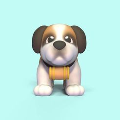 Cod1606-Saint-Bernard-Dog-1.jpeg 3D file Saint Bernard Dog・3D printable design to download, Usagipan3DStudios