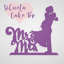 cvzcvzv.jpg STL file Wedding Cake Top - Silhouette of the bride and groom -・3D printing template to download, Vizs