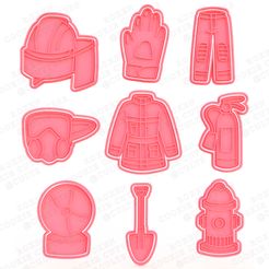 1.jpg 3D file Firefighters cookie cutter set of 9・3D printing idea to download, roxengames