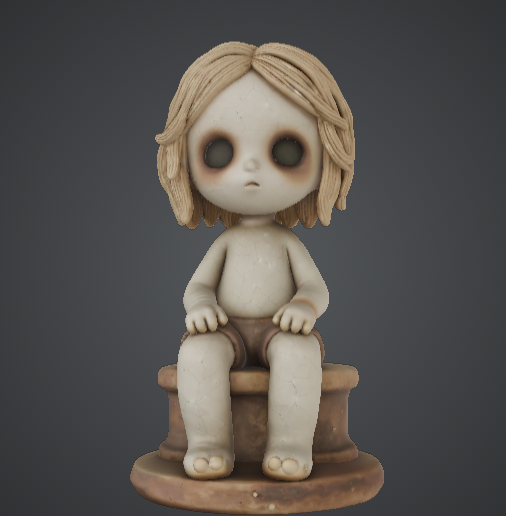 Creepy Doll Child Figurine – Haunted Horror Decorative Display