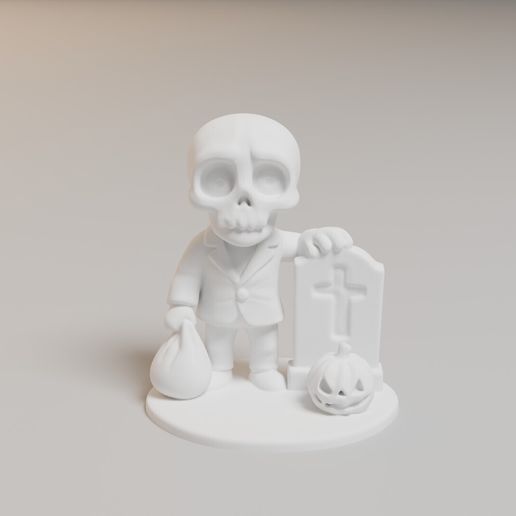 Render-1.jpg Skelett erhebt sich aus dem Grab - Halloween Dekor STL | Spooky 3D-Druck Modell