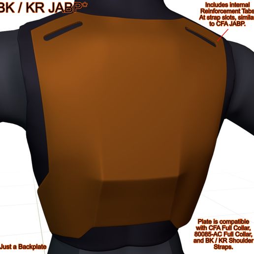 Female Backplate Armor [BK/KR] 3D model