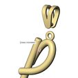 volume1.jpg P Buchstabe Initiale 3d Kleinbuchstaben Draht Anhänger Charme Bügel 3D-Druck Modell