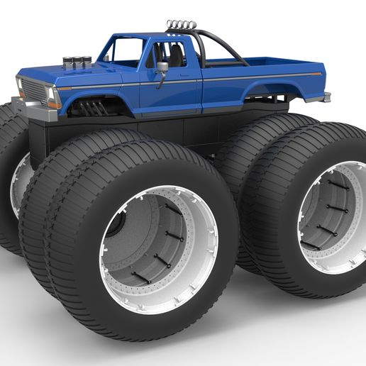 Vintage Monster Truck with double wheels (1:25 Scale)