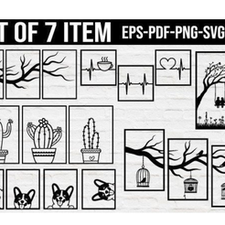 2.-Wall-Decor-Laser-Cut-70-Designs.png 3D file Laser cut wall decorations・3D print design to download