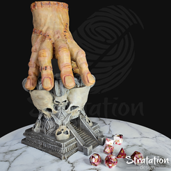 Sd_RPG_SpookyMausoleumDiceTowerAndHandPainted01.png STL file The Spooky Mausoleum Dice Tower and the Wanderer・3D printing template to download