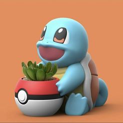 image-1.jpg Squirtle Inspired 3D Printed Plant Holder