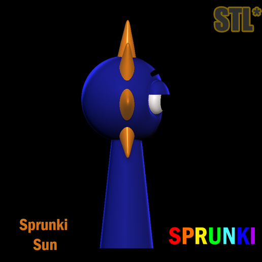 STL file Sprunki Incredibox Sun Sprunki STL 3D Character Fanart ☀️ (OBJ ...