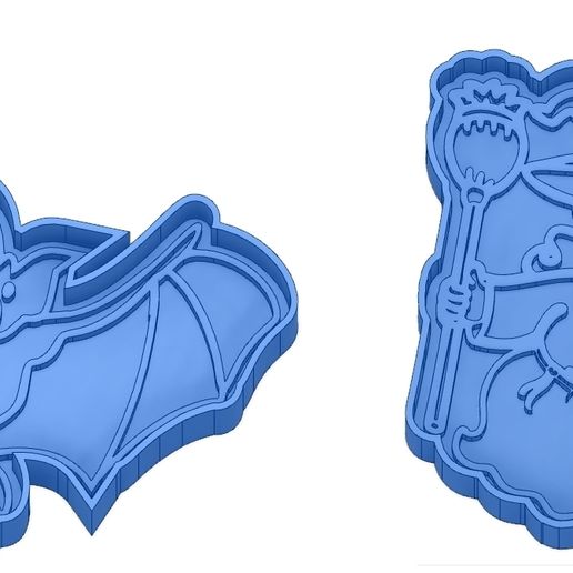 Biscuit Moulds - Halloween - Witch - Pumpkin - Ghost - Spider - Bat - Cookie Cutter - Cookie cutter - 3D model önizlemesi