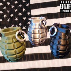 PhotoRoom-20230707_203926.png STL file Bic lighter case Hand Grenade・3D printable model to download