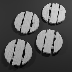 Full-min.png STL file 25mm Wood Plank Bases for Miniatures, Mini・3D printer model to download