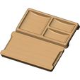 3-pocket-recta-tray-00.jpg Rectangular 3 pockets serving tray relief 3D print model