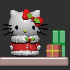 frontal.jpg Archivo STL HELLO KITTY CHRISTMAS・Modelo para descargar y imprimir en 3D