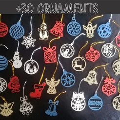 adornos navideños OK.png Fichier STL Décorations de Noël x30 unités・Design pour imprimante 3D à télécharger
