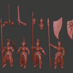 Spearmen_v1.png Archivo STL gratis Infatrias de Elfos / Miniaturas de lanceros・Plan para descargar y imprimir en 3D