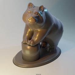 4.jpg STL file Bear Misha and a tree stump・Design to download and 3D print, AlexStormND