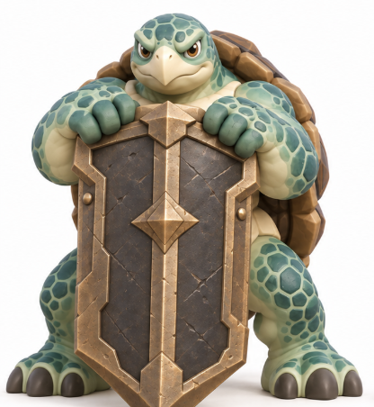 Turtle Shield Guardian – Chibi Tank Warrior Figure (120mm, One-Piece)