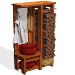 0.jpg Archivo STL ALBERGUE Y CASA DE MADERA TIENDA DE FUEGO Cocina de exterior y jardín Montaje en pared・Objeto de impresión 3D para descargar