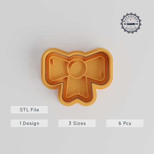 product_4259-01_main.jpg Ribbon Shape Cutter & Stamp Set, Ideal for Cookie & Fondant Designs, Includes 6 Pieces in 3 Sizes, Perfect for Christmas Gifts