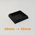Base-printed2.jpg 20mm to 25mm Base Extender/Adapter for Older World / Optional Magnet