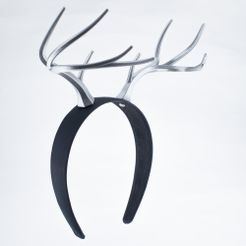 Deer-Antlers-Silver-Side.jpg Fichier 3D Bois de cerf [Costume, Couvre-chef, Cosplay, Futuriste].・Objet pour imprimante 3D à télécharger