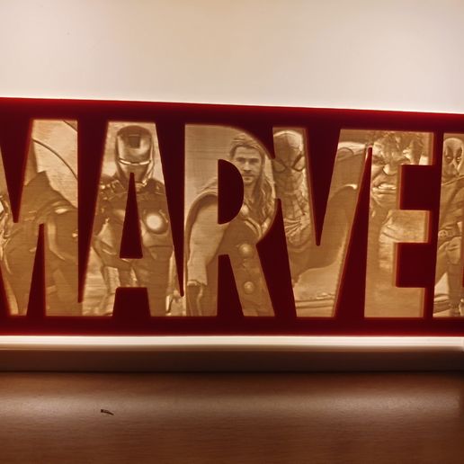 20190326_201514.jpg Download STL file Marvel Logo Lithophane - The Original Avengers • Template to 3D print, junkie_ball