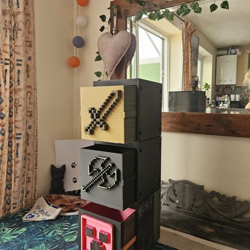 📦 Minecraft storage box shelf, stackable organiser toy・ STL File for 3D ...