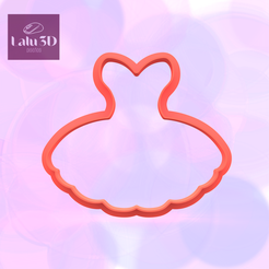 1.709.png Archivo STL gratis VESTIDO BALLET CORTADOR - ballet dress cookie cutter・Plan para descargar y imprimir en 3D