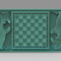 Chessboard-Eagle.png 3D модель STL файл для CNC Router Laser & 3D Printer Шахматная доска Eagle