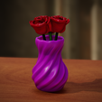 177D5812-8AA2-40F0-A58A-07C06A88B33D.png Valentine's Day Gift Rose and Spiral Vase 3D Model