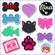 pack.jpg Pet ID Tags - Basic Shapes pack x12 for Commercial Use