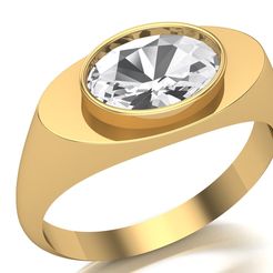 1.jpg STL file Signet Pinky Ring with Different ring sizes・Template to download and 3D print