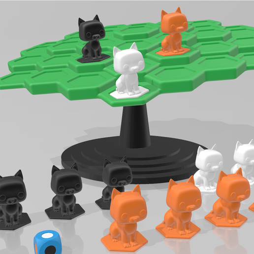 ⚖️ juego equilibrio gatos / balance game cat・ STL File for 3D printing ...