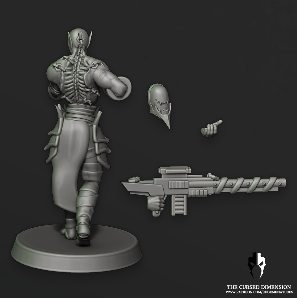 WrackedWarriors_Ranged_02_02.png 3D file Cursed Warriors - Set 02 - All Female - Cursed Elves・3D print design to download, edgeminiatures