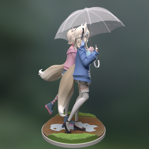 FUWAMOCO_LeftView.png FuwaMoco in the rain