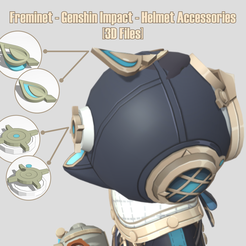 Freminet-Genshin-Impact-Helmet-Accessories-New.png Freminet - Genshin Impact - Accessoires pour casques Dessus et Dos [ 3D FILE .STL ]