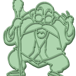 Maestro-Roshi_e.png STL file Master Roshi whole cookie cutter・3D printable model to download