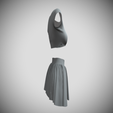 6.png Sport Set Top and Skirt Low Poly Mesh