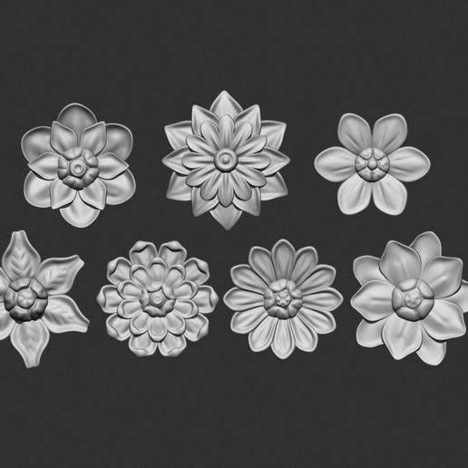 Flowers set 3D Model 3D model